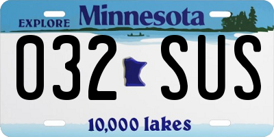 MN license plate 032SUS