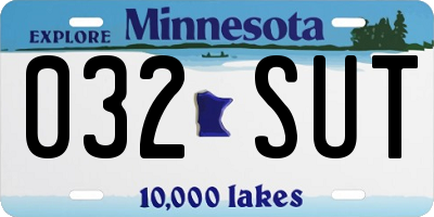 MN license plate 032SUT