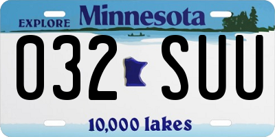 MN license plate 032SUU