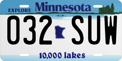 MN license plate 032SUW