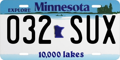 MN license plate 032SUX