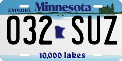 MN license plate 032SUZ