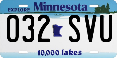 MN license plate 032SVU