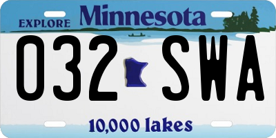 MN license plate 032SWA