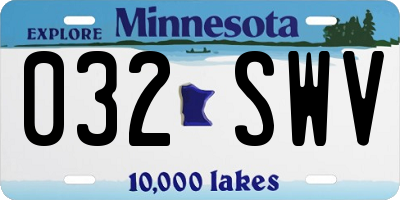 MN license plate 032SWV