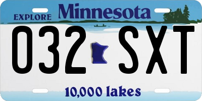 MN license plate 032SXT