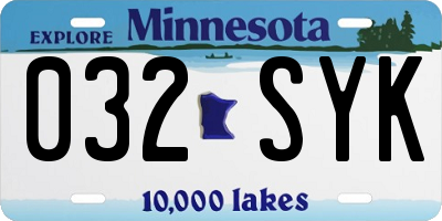 MN license plate 032SYK