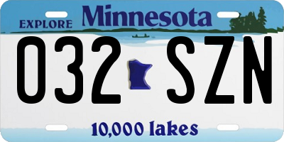MN license plate 032SZN