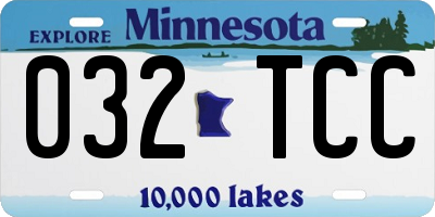MN license plate 032TCC