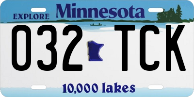MN license plate 032TCK