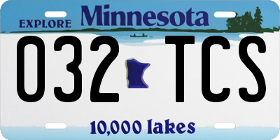 MN license plate 032TCS
