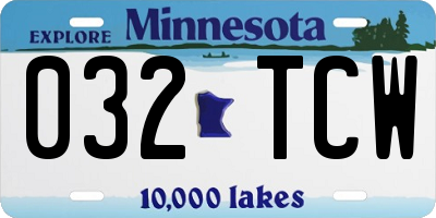 MN license plate 032TCW