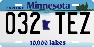 MN license plate 032TEZ