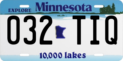 MN license plate 032TIQ