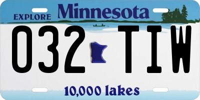 MN license plate 032TIW