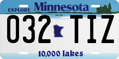 MN license plate 032TIZ