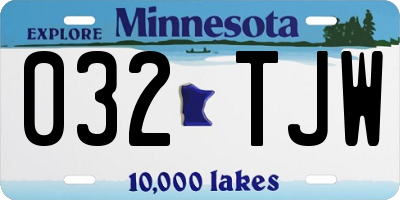 MN license plate 032TJW