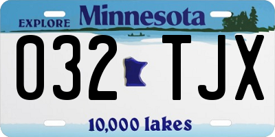 MN license plate 032TJX