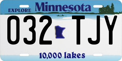 MN license plate 032TJY