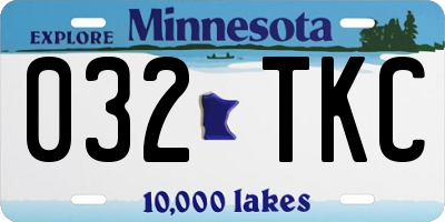 MN license plate 032TKC