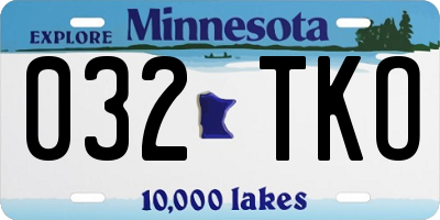 MN license plate 032TKO