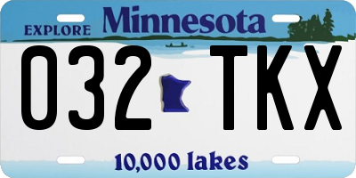 MN license plate 032TKX