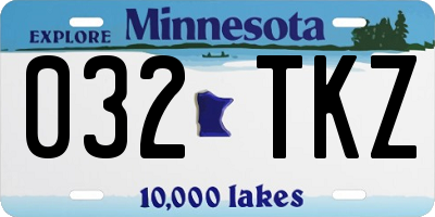 MN license plate 032TKZ
