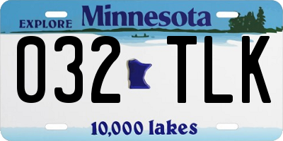 MN license plate 032TLK