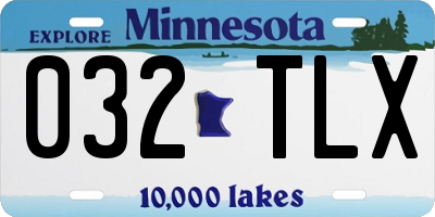MN license plate 032TLX