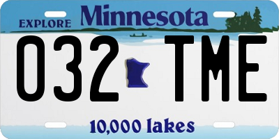 MN license plate 032TME