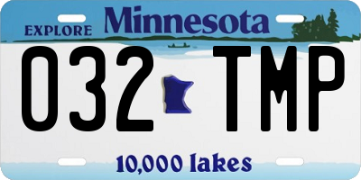 MN license plate 032TMP