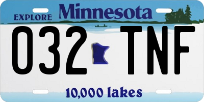 MN license plate 032TNF