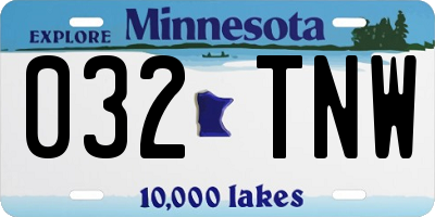 MN license plate 032TNW