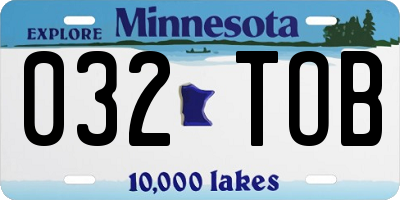 MN license plate 032TOB