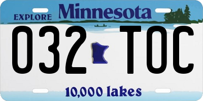 MN license plate 032TOC