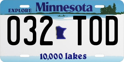 MN license plate 032TOD