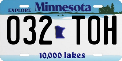MN license plate 032TOH