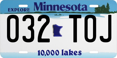 MN license plate 032TOJ