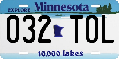 MN license plate 032TOL