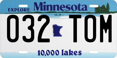 MN license plate 032TOM
