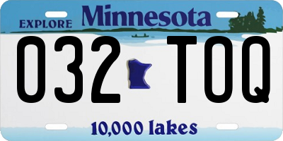 MN license plate 032TOQ