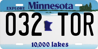 MN license plate 032TOR