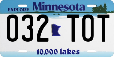 MN license plate 032TOT