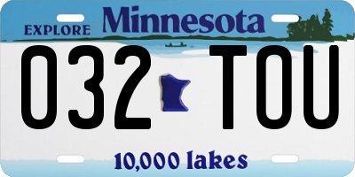 MN license plate 032TOU