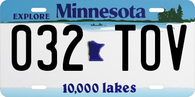 MN license plate 032TOV