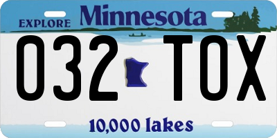 MN license plate 032TOX