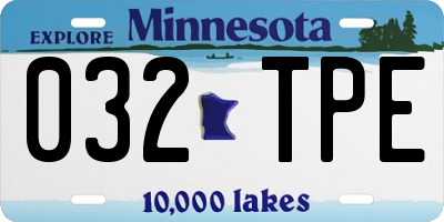 MN license plate 032TPE