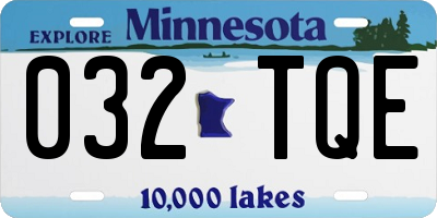 MN license plate 032TQE