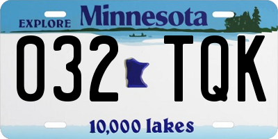 MN license plate 032TQK
