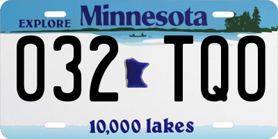 MN license plate 032TQO